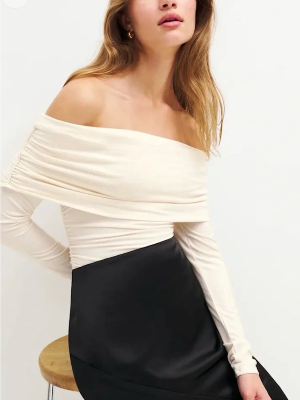 Reformation Florentina Knit Top Ivory - Size S